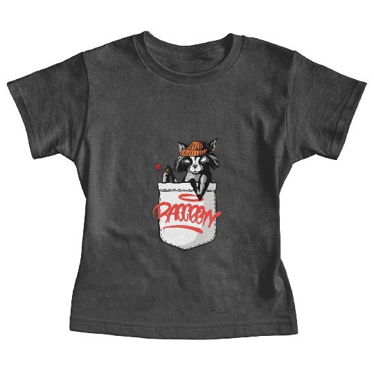 Graffiti Raccoon with Smirking Attitude Baby Tees