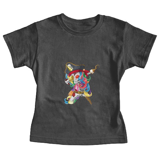 Halloween Dabbing Zombiecorn Zombie Pirate Unicorn Baby Tees
