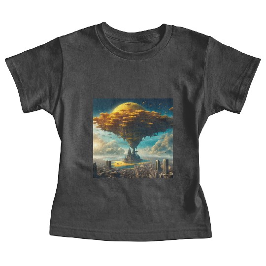Sci-Fi Alien City: Floating Planet Twilight Scene Baby Tees