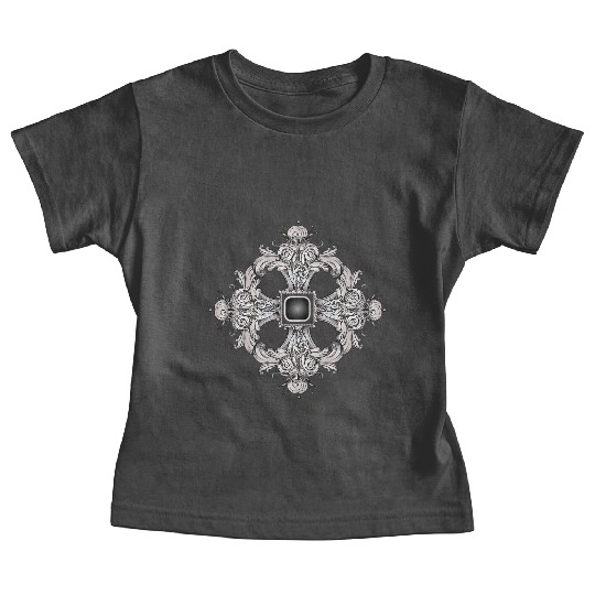Arabesque Ornament with a Baroque Flair in Gray Baby Tees
