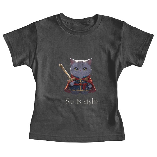 Regal Cat Warrior Illustration Baby Tees