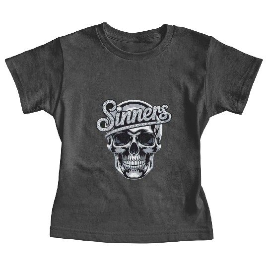 Chrome Skull Sinners Diamond Bling Baby Tees
