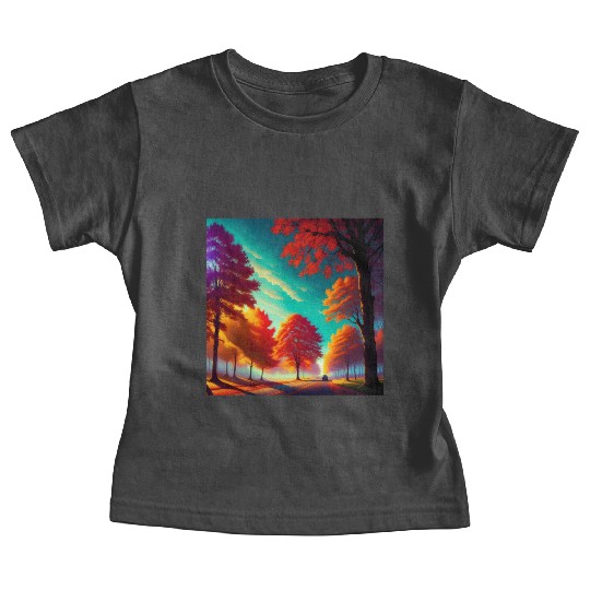 Vivid Autumn Tree Landscape Baby Tees