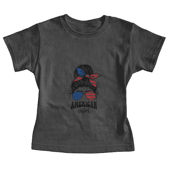 Patriotic American Vibes Illustration Baby Tees