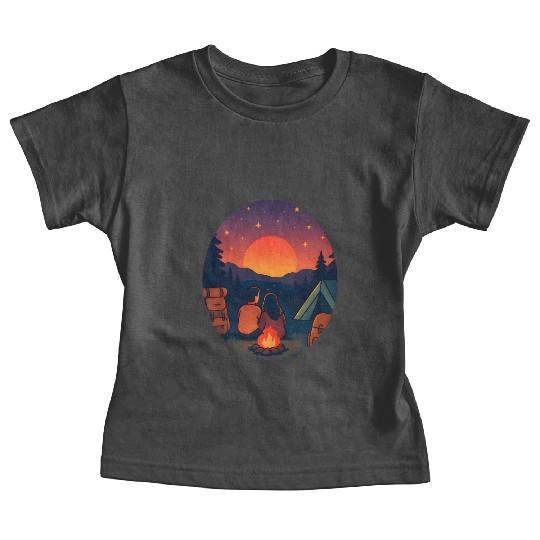 Sunset Camping Romance Baby Tees