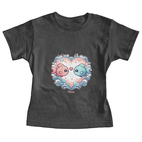 Celestial Pisces Love Heart Illustration Baby Tees