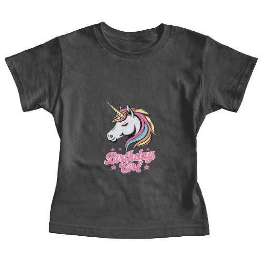 Sparkling Rainbow Unicorn Birthday Baby Tees