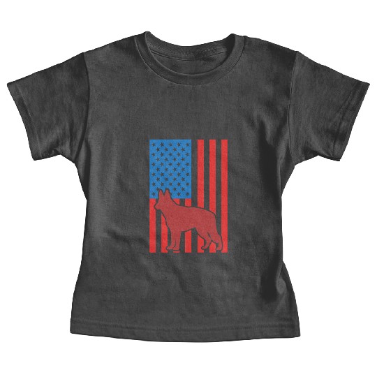 German Shepherd US Flag Baby Tees