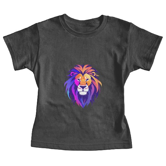 Vibrant Royal Lion Portrait Baby Tees