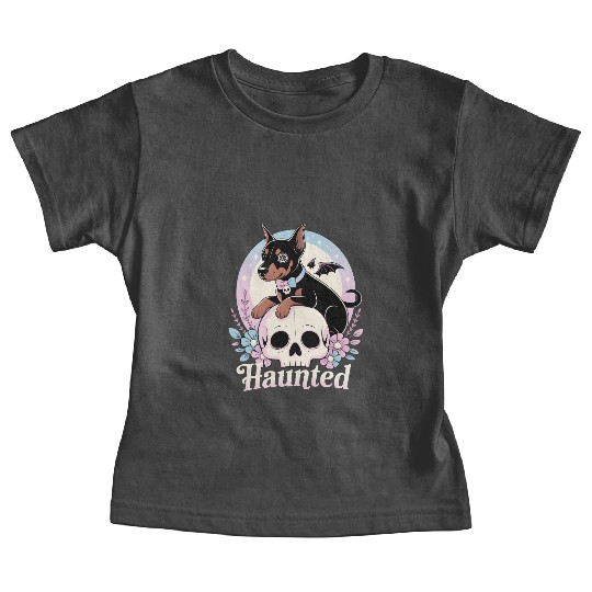 Haunted Doberman Puppy – Spooky Cute Gothic Dog Baby Tees
