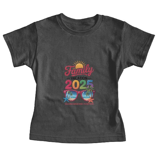 Family Vacation 2025 Sunflower Sunglasses Baby Tees