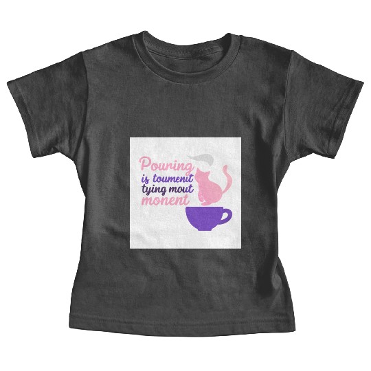 Whimsical Cat Tea Quote Design Baby Tees
