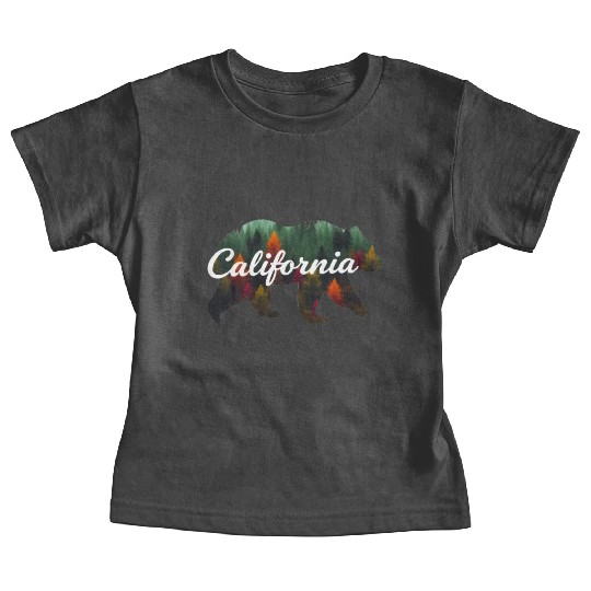 California Bear Forest Scene Baby Tees