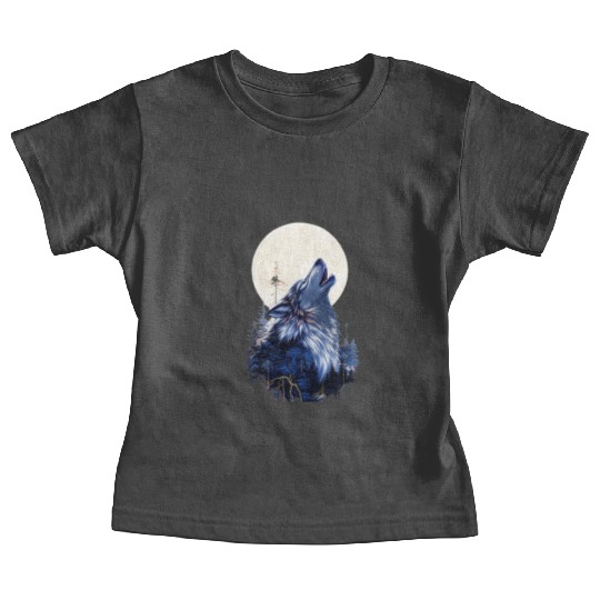 Lunar Howl Forest Mythical Wolf Baby Tees