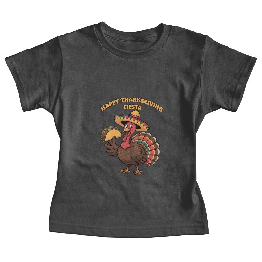 Festive Thanksgiving Turkey with Taco and Sombrero Baby Tees