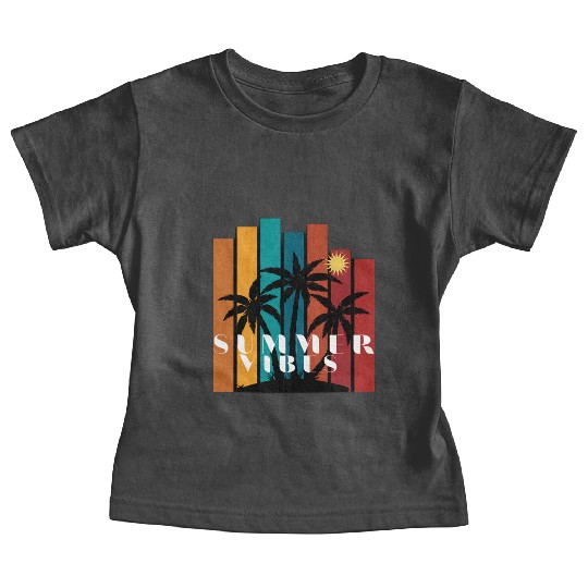 Tropical Sunset Summer Vibes Design Baby Tees