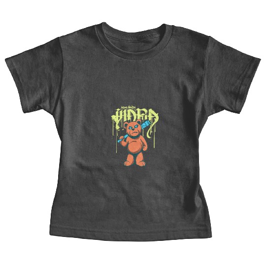 Urban Graffiti Teddy Bear Illustration Baby Tees
