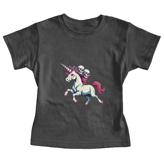 Dark Fantasy Unicorn with Skulls Baby Tees
