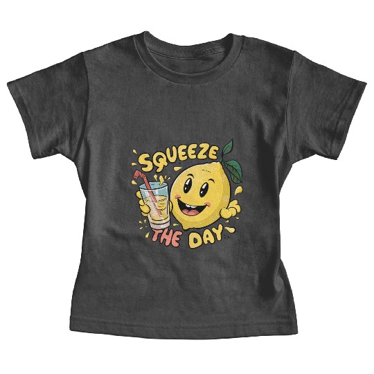 Squeeze The Day Lemon Cartoon Baby Tees