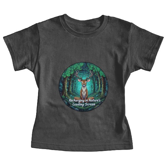 Enchanted Forest Deer Meditation Design Baby Tees