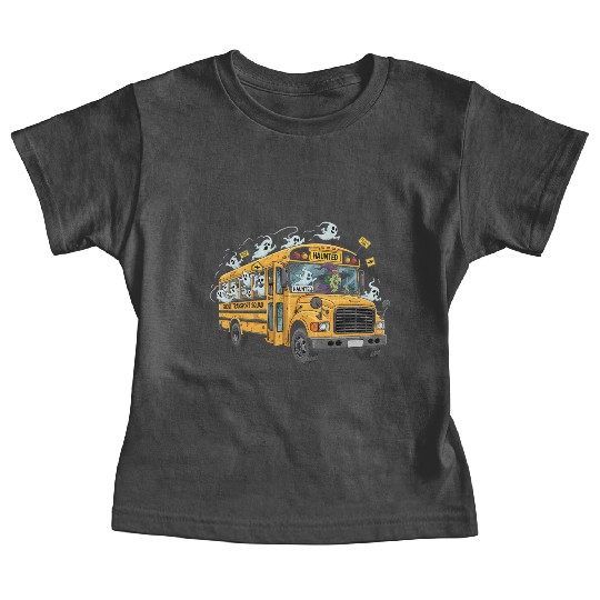 Haunted Ghost Transport School Bus Baby Tees
