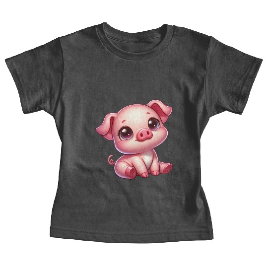 Cute piglet cartoon farm kawaii agriculture farmer Baby Tees