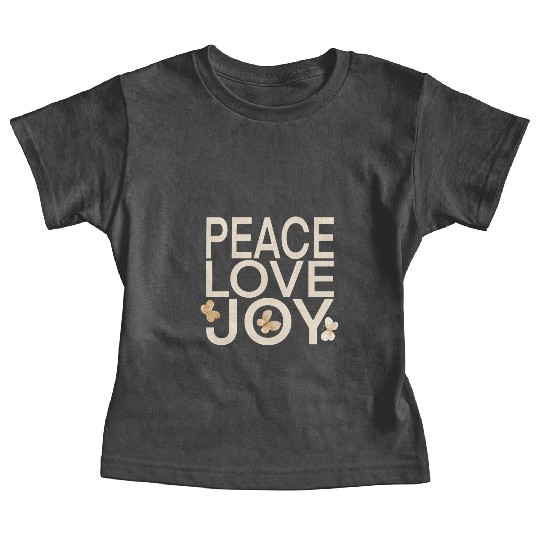 Butterfly Peace Love Joy Typography Baby Tees