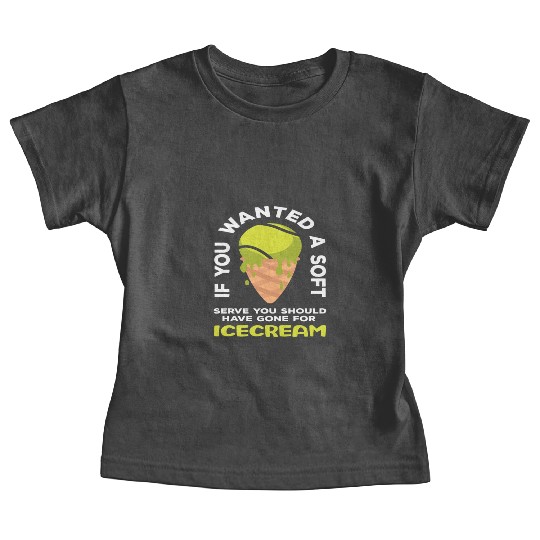 Tennis Player Soft Serve Ice Cream Humor Baby Tees