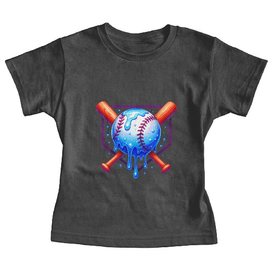 Baseball Drip For Boys Ice Cream Drip Baby Tees