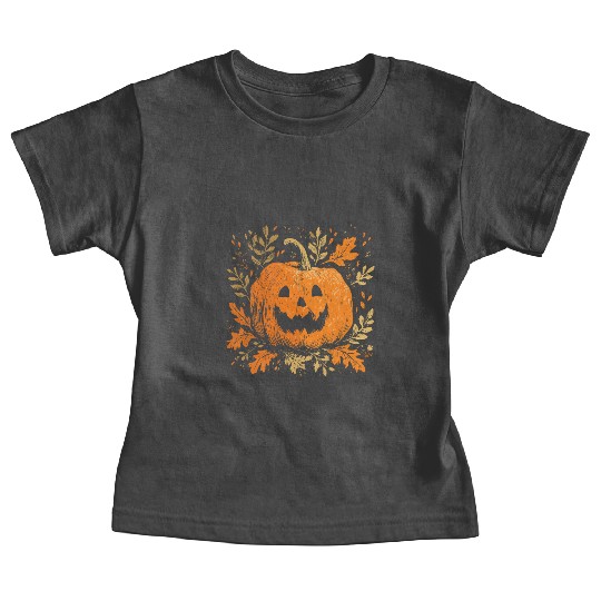 Fall Jack-o'-lantern Spooky Pumpkin Halloween  Baby Tees