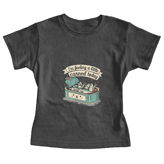 Whimsical Canned Fish Humor Design Baby Tees