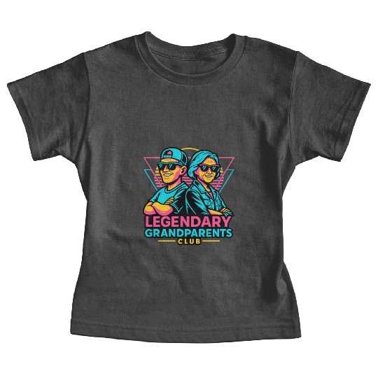 Legendary Grandparents Retro Neon Baby Tees