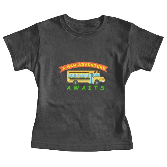 School Bus Awaits New Adventure Design Baby Tees