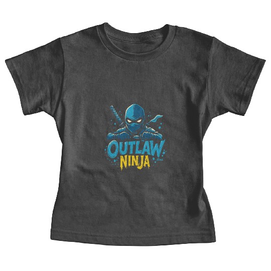 Outlaw Ninja Cartoon Design Baby Tees