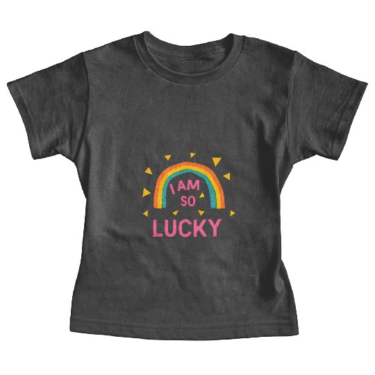 Colorful Lucky Rainbow Affirmation Design Baby Tees