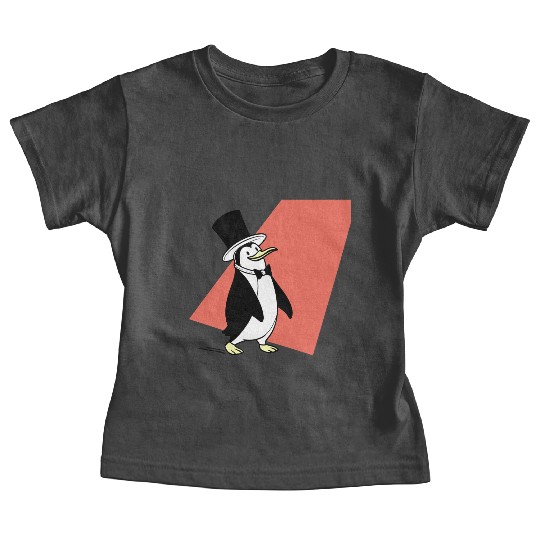 Dapper Penguin in Top Hat and Bowtie Illustration Baby Tees