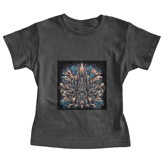 Urban Patriot Symbolic Cityscape and Butterfly Baby Tees