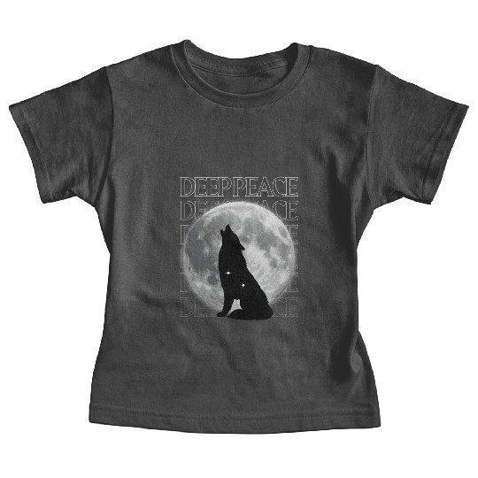 Wolf Howling at Full Moon Design Baby Tees