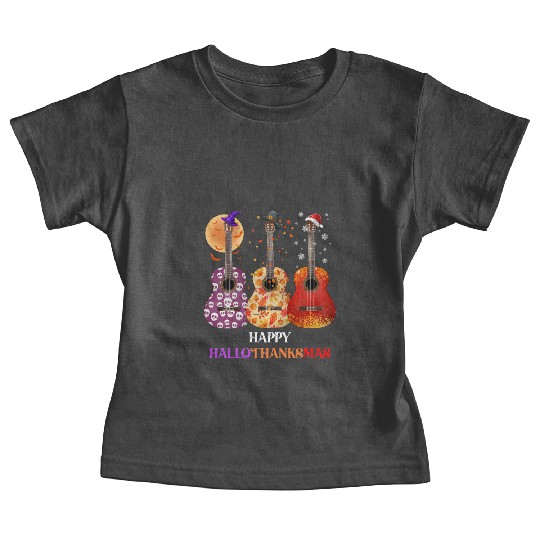 Happy HalloThanksMas Guitar  Baby Tees