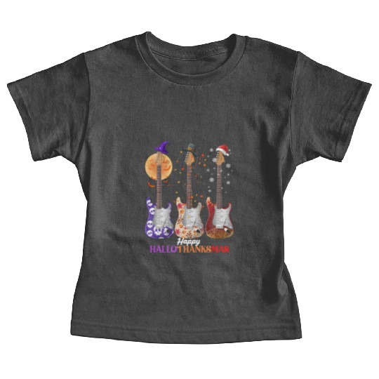 Happy HalloThanksMas Guitar  Baby Tees
