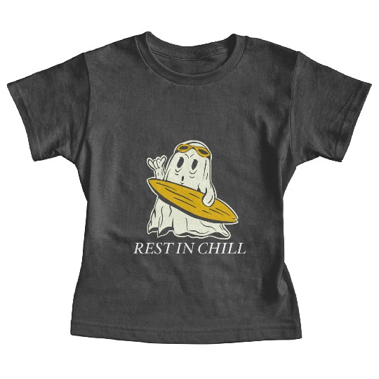 Chill Ghost Surfing with Sunglasses Baby Tees