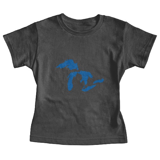 The Great Lakes Design Michigan SIlhouette Vector Baby Tees