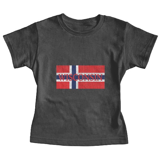 Wisconsin Norwegian Flag Baby Tees