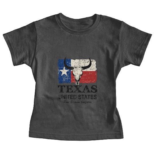 Texas Bull Flag - Vintage Look Baby Tees