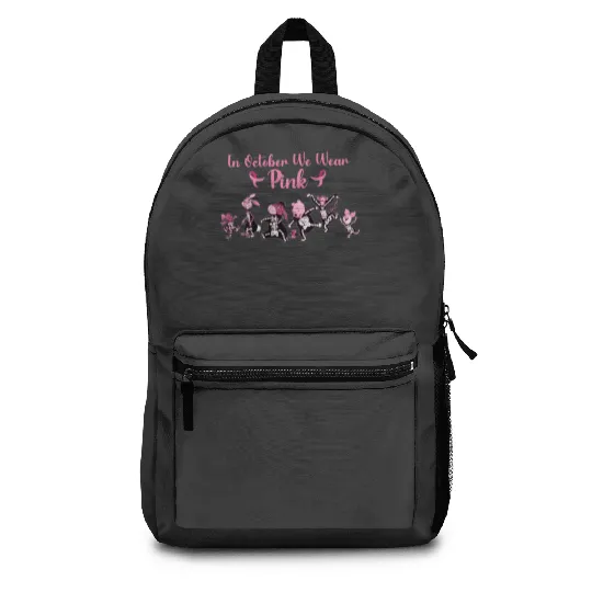 Winnie The Pooh In October We Wear Pink Backpacks, Disney Pooh Breast Cancer Warrior Backpacks