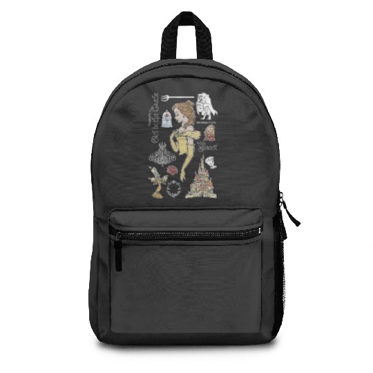 Disney Beauty And The Beast Characters Sketched Backpacks, Magic Kingdom Backpacks