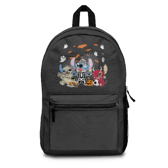 Stitch Scream Holding Balloons Color Backpacks, Disney's Lilo And Stitch Halloween Backpacks