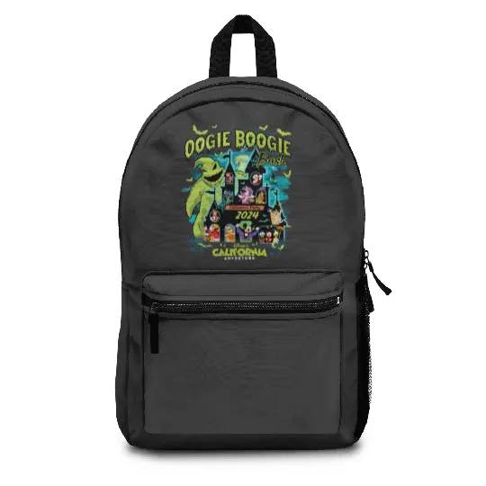 Vintage Oogie Boogie Bash 2024 Halloween Disney castle Backpacks, Mickey & friends