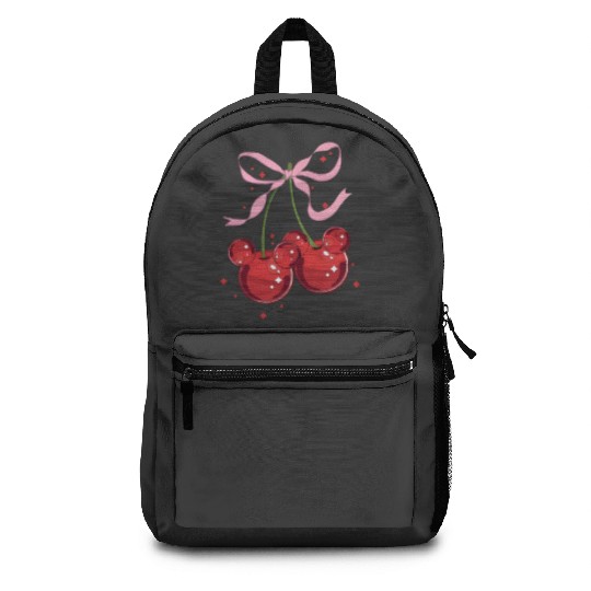 Cherry Mouse Backpacks, Mickey Mouse Ears Cherry Bow Backpacks, Disney Coquette Backpacks, Disney Pink Bow Backpacks, Disney Girls Trip Backpacks