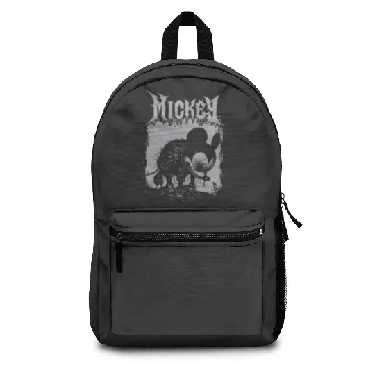 Mickey Mouse Metal Backpacks, Deathmetal Halloween Disney Goth Punk Backpacks